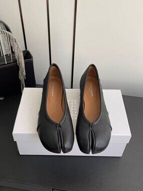Maison Margiela Tabi Black Lambskin Split Toe Heels